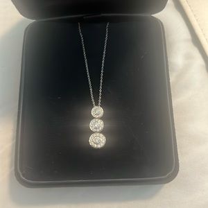 Tiffany and Co Circlet Triple Drop Diamond and Platinum Pendant Necklace